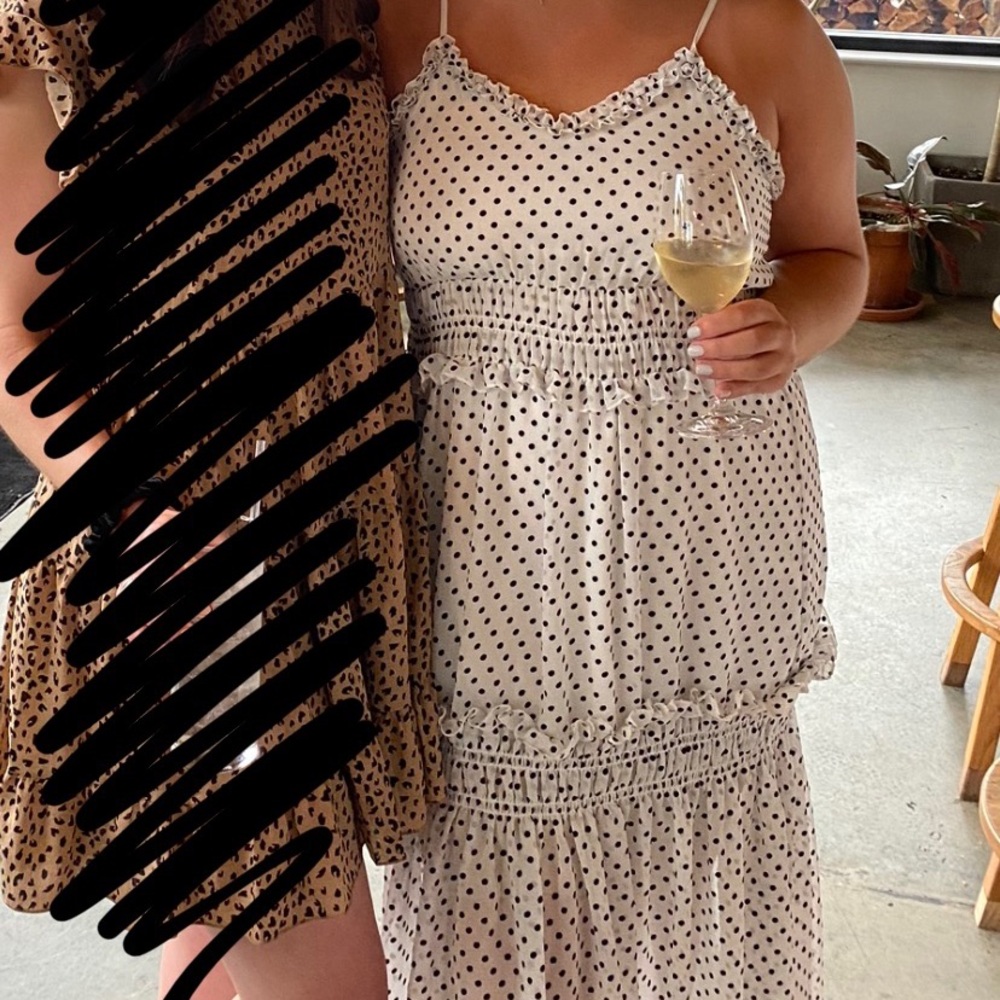 Black and white tiered dress